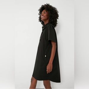 Tuckernuck black Pomander place dress with gold button detail.